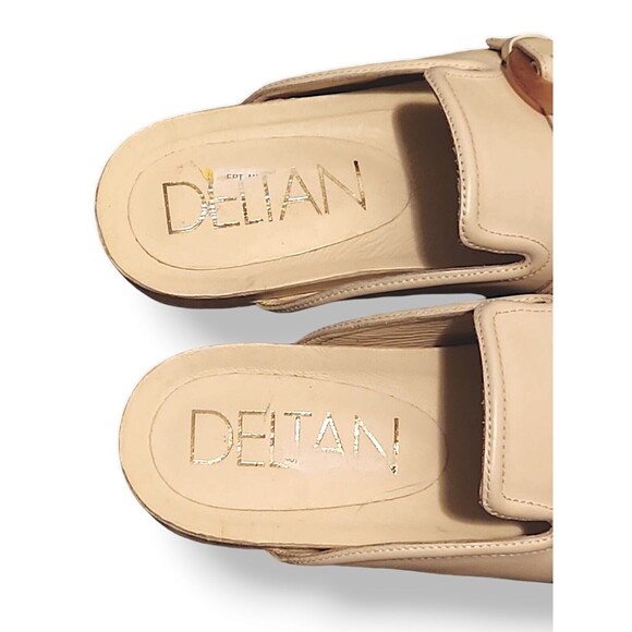 Deltan Brynn Leather Buckle Bohemian Lagan Look Mules SZ 8.5M Ivory leather - Picture 2 of 6